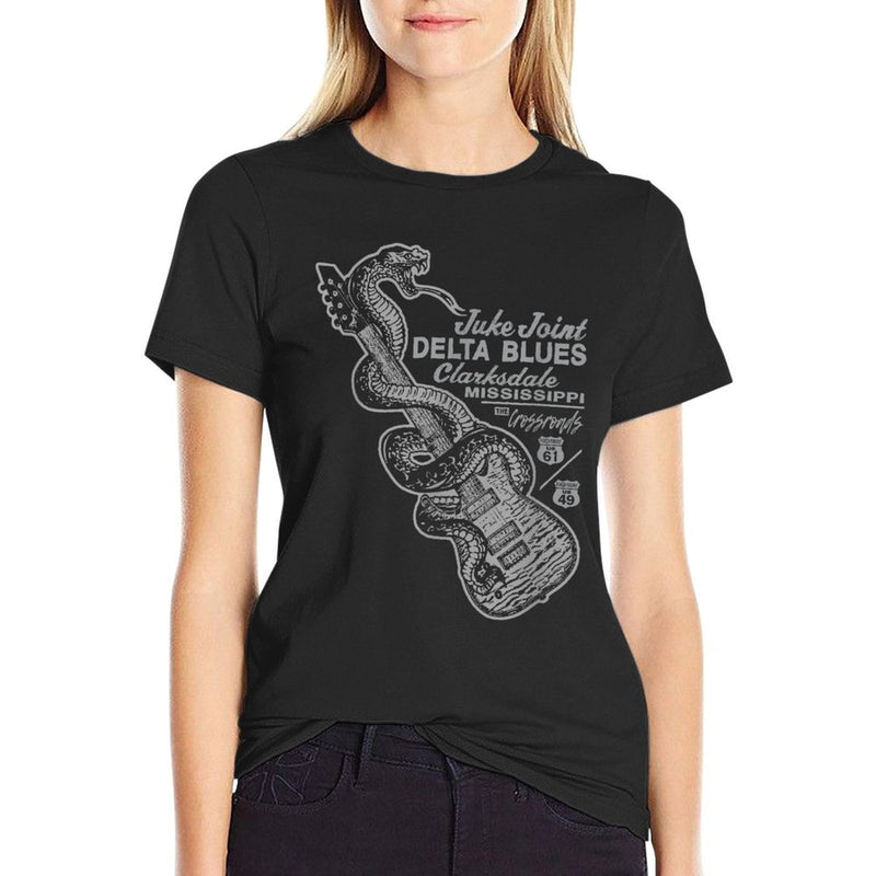 Juke Joint Delta Blues Music  Ribbed Collar T-Shirt