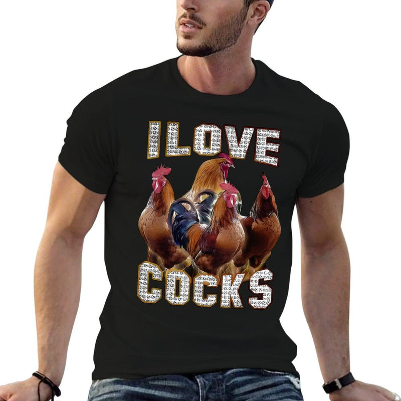 I Love Cocks Funny Roosters Meme Chicken Lovers  Classic T-Shirt