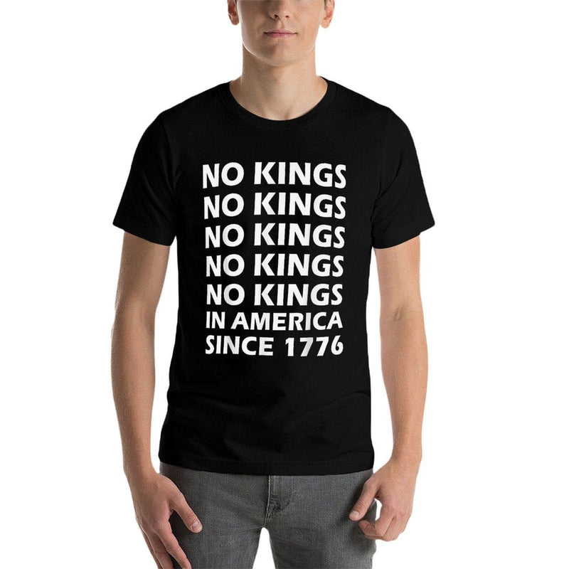 No Kings in America Since 1776  Ribbed Collar T-Shirt