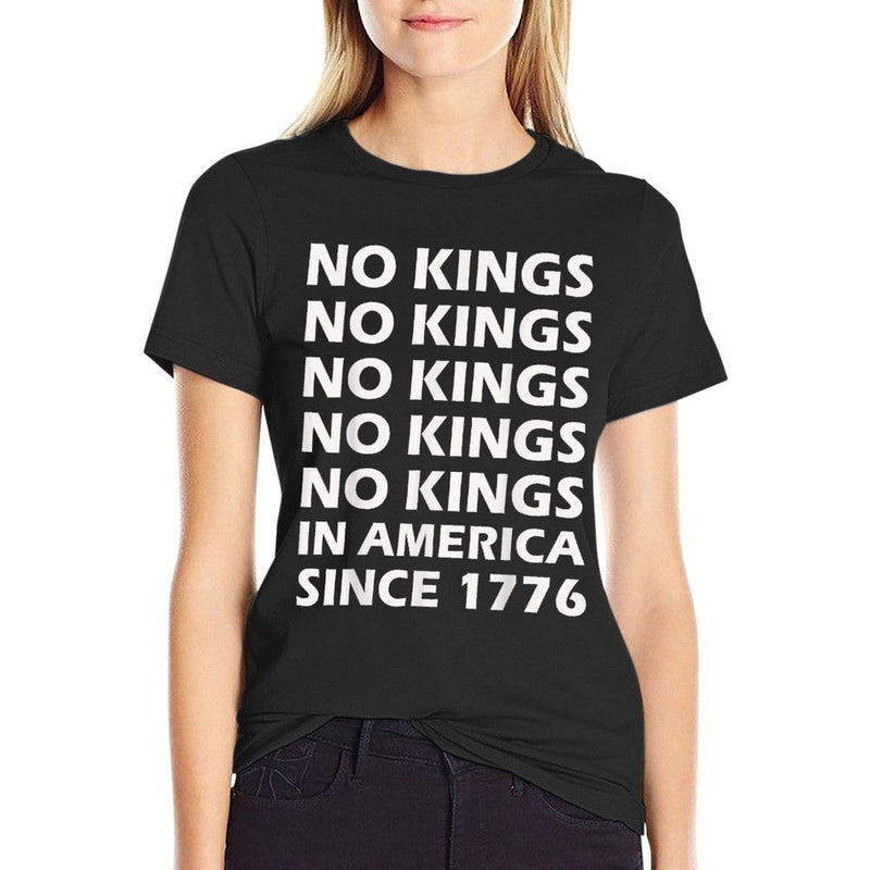 No Kings in America Since 1776  Ribbed Collar T-Shirt