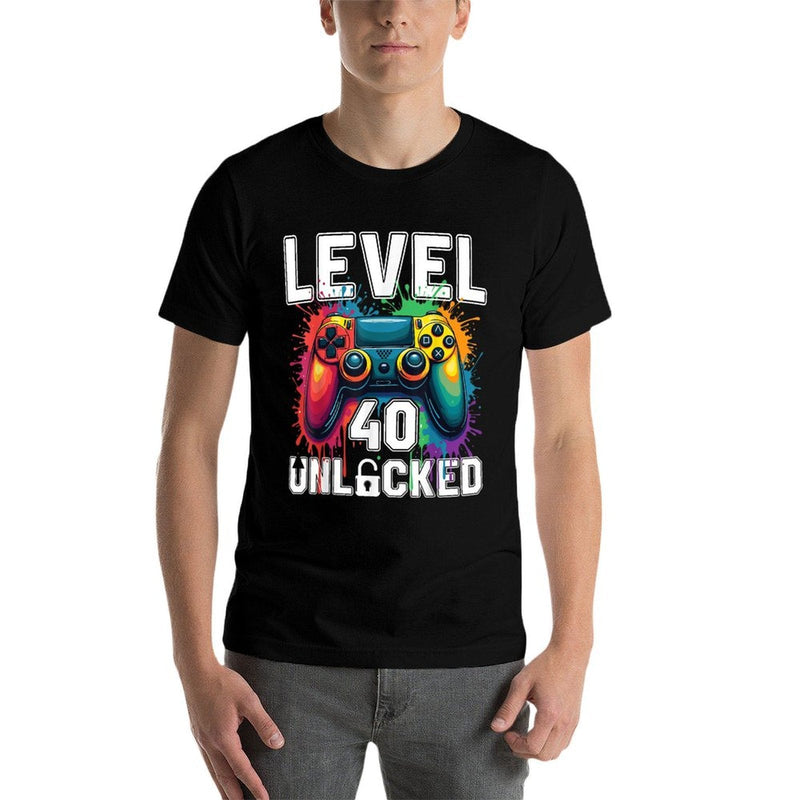 Level 40 Unlocked Funny Video Game Theme 40th Birthday  Odor-resistant T-Shirt