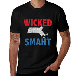 Wicked Smaht T-shirt Funny Boston  Tagless Design T-Shirt