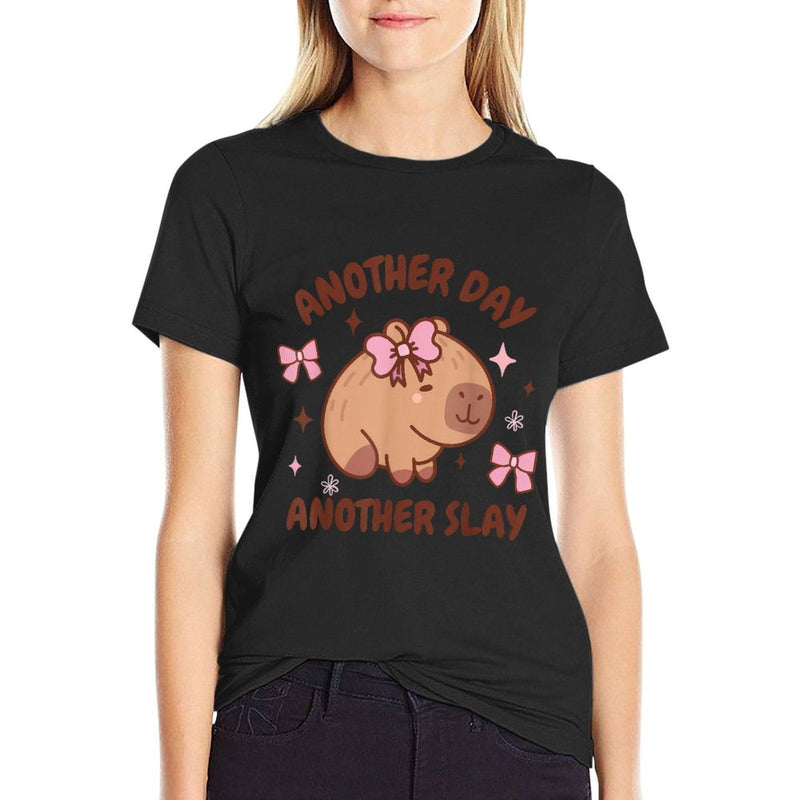 Another Day Another Slay Cute Capybara Lover Kawaii Amine  Wrinkle-resistant T-Shirt
