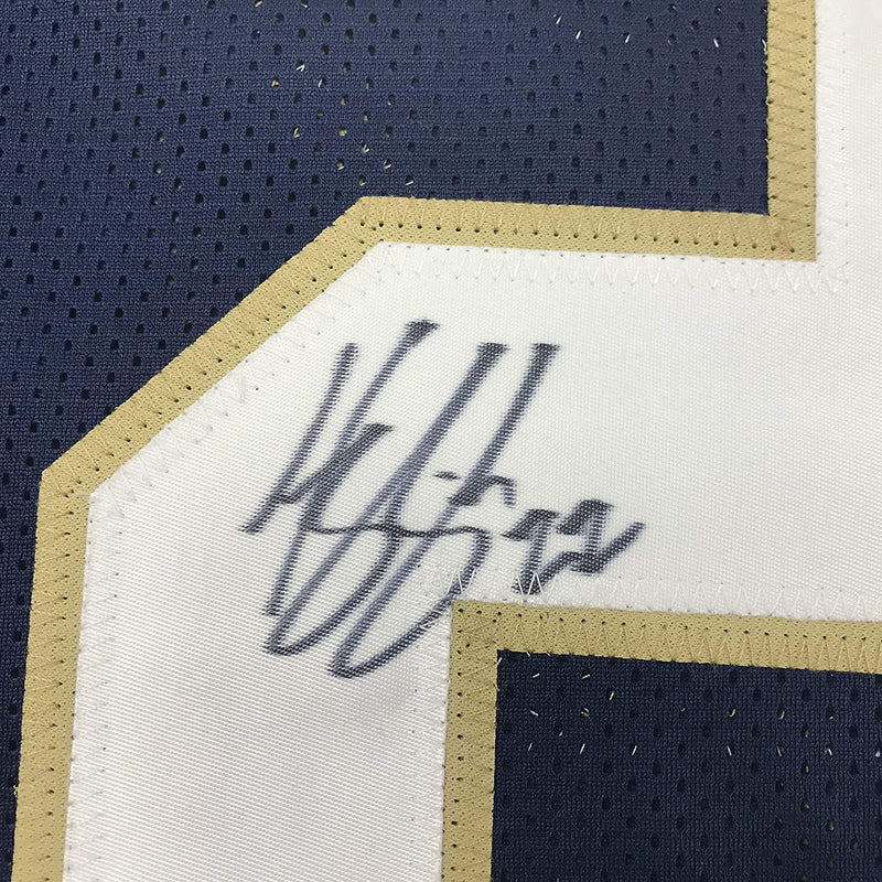 Autographed/Signed Harrison Smith Notre Dame Blue College Football Jersey JSA COA