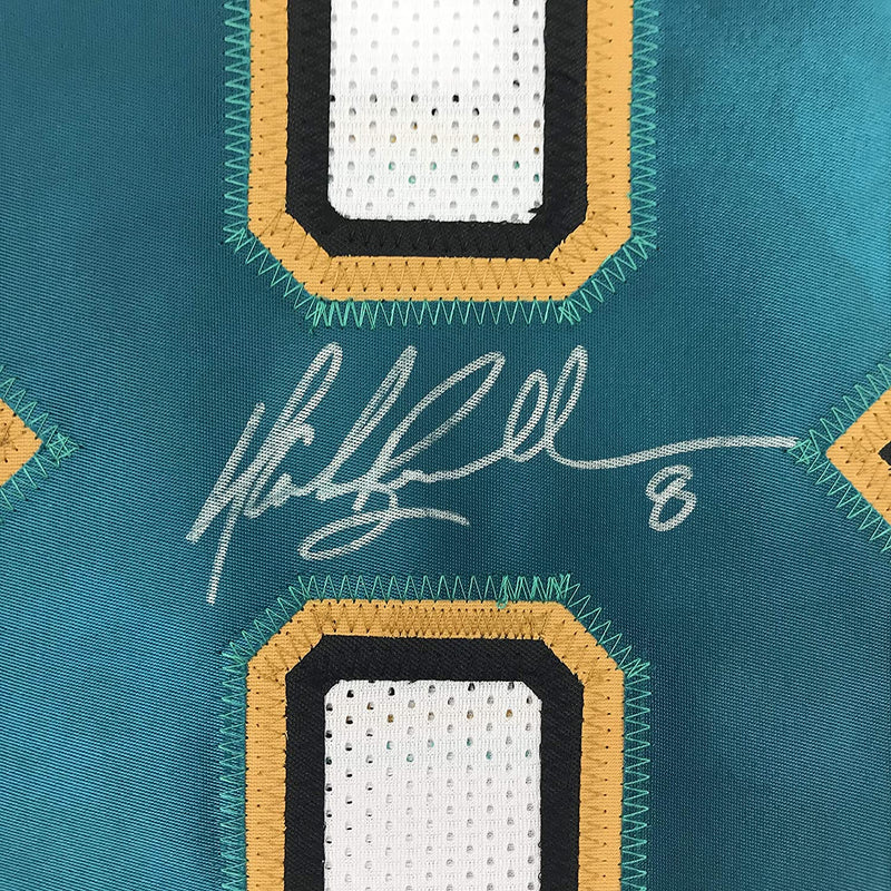 Autographed/Signed Mark Brunell Jacksonville White Football Jersey Beckett BAS COA