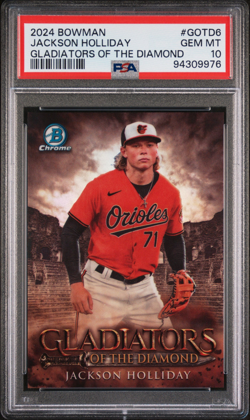 Graded 2024 Topps Bowman Jackson Holliday #GOTD6 Gladiators of the Diamond Rookie RC Baseball Card PSA 10 Gem Mint