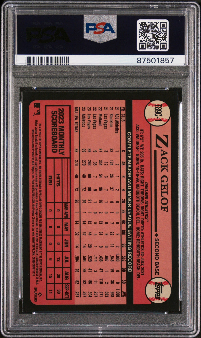 Graded 2024 Topps Silver Pack Zack Gelof #T89C1 Rookie RC Baseball Card PSA 10 Gem Mint