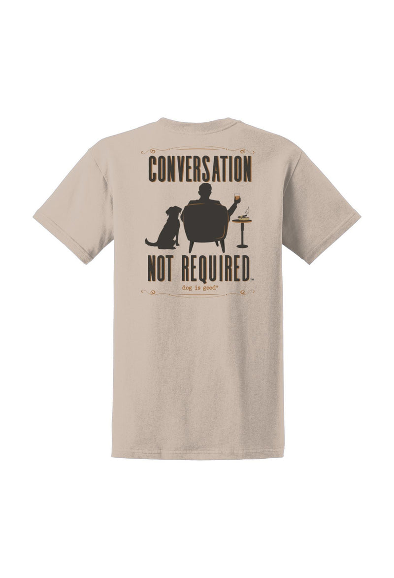 T-shirt: Conversation Not Required, Whiskey (Tan)