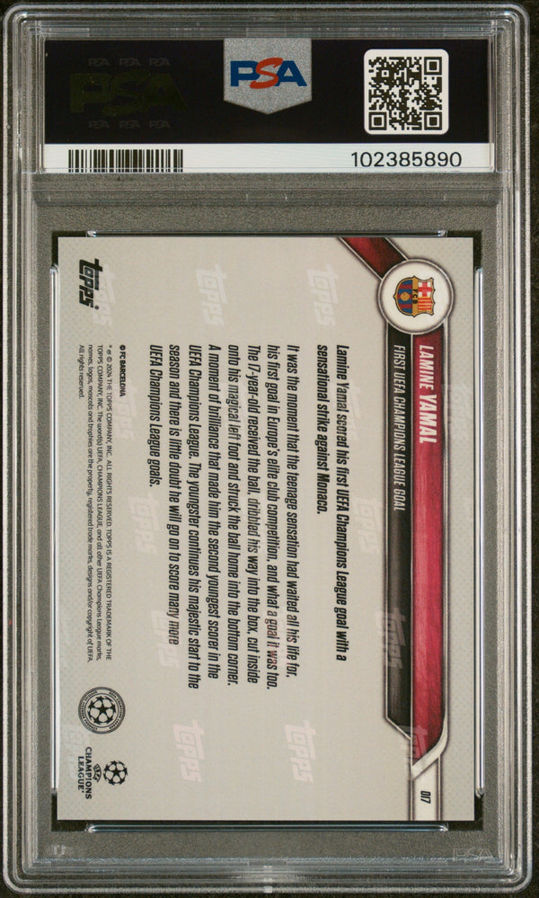 Graded 2024 Topps Now Lamine Yamal #17 Rookie RC Soccer Card PSA 10 Gem Mint