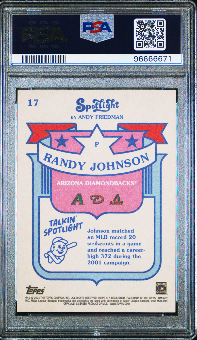 Graded 2024 Topps Spotlight Randy Johnson #17 Baseball Card PSA 10 Gem Mint