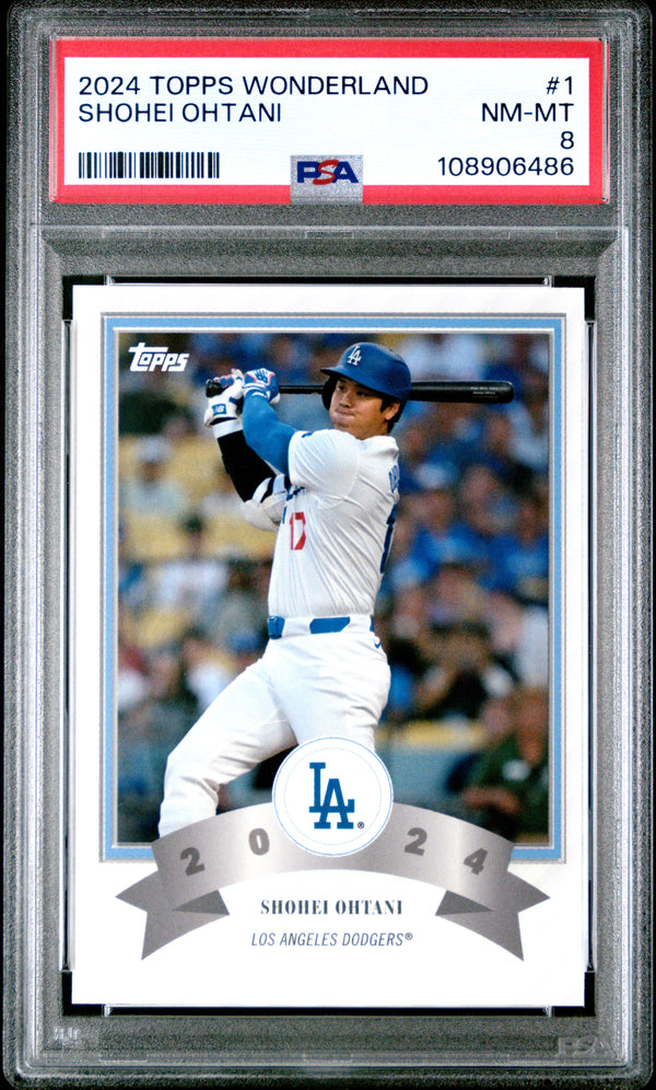Graded 2024 Topps Wonderland Shohei Ohtani #1 Baseball Card PSA 8 Near Mint