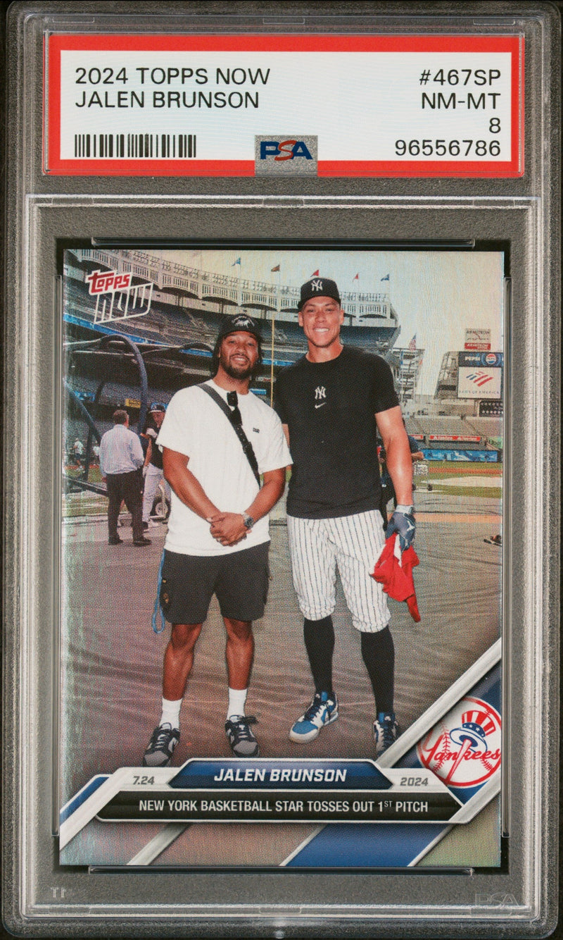 Graded 2024 Topps Now Jalen Brunson #467SP Baseball Card PSA 8 Near Mint