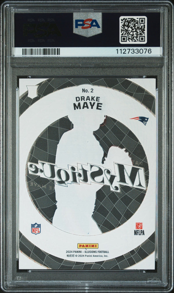 Graded 2024 Panini Illusions Drake Maye #2 Mystique Rookie RC Football Card PSA 10 Gem Mint