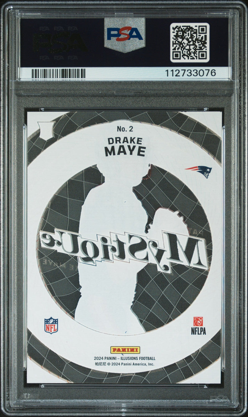 Graded 2024 Panini Illusions Drake Maye #2 Mystique Rookie RC Football Card PSA 10 Gem Mint