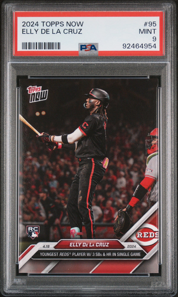 Graded 2024 Topps Now Elly De La Cruz #95 Rookie RC Baseball Card PSA 9 Mint