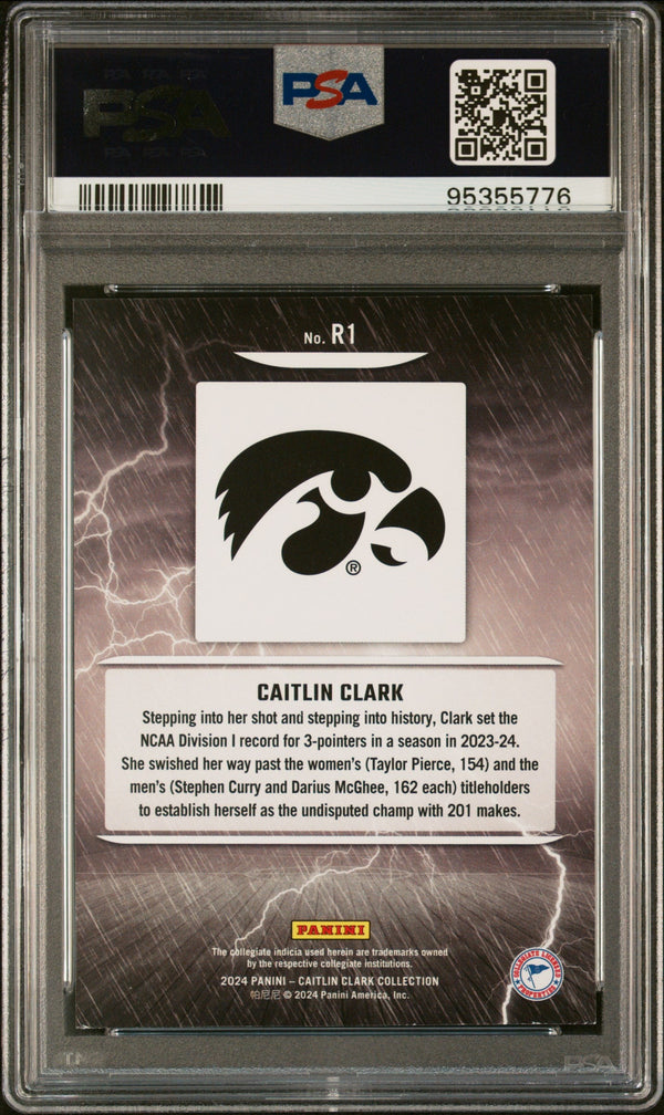 Graded 2024 Panini Caitlin Clark Collection Caitlin Clark #R1 Reigning 3's Target Rookie RC Basketball Card PSA 9 Mint