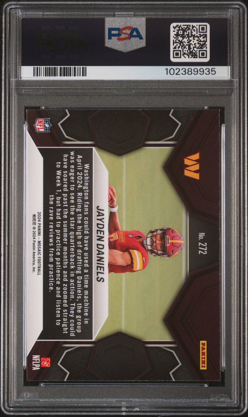 Graded 2024 Panini Mosaic Jayden Daniels #272 Rookie RC Football Card PSA 9 Mint