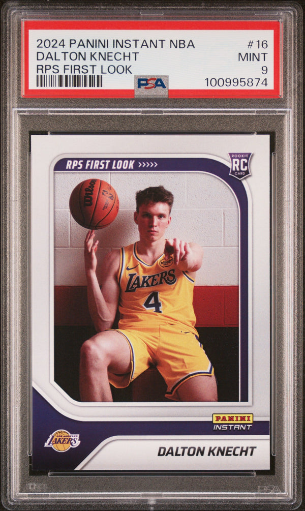 Graded 2024 Panini Instant NBA Dalton Knecht #16 RPS First Look Rookie RC Basketball Card PSA 9 Mint