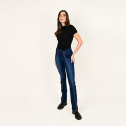 Laced Up Leg Print Insert Skinny