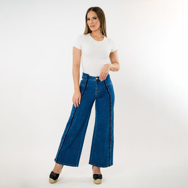 Hi-low waist cropped palazzo