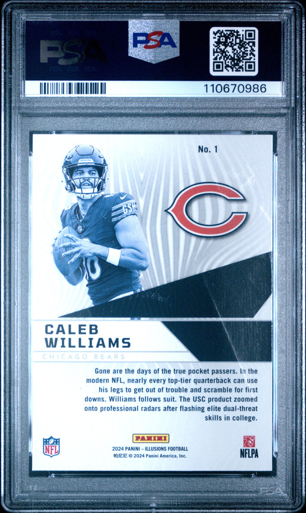 Graded 2024 Panini Illusions Caleb Williams #1 Amazing Rookie RC Football Card PSA 10 Gem Mint