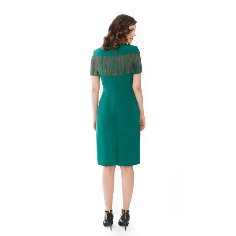 The Chain Fringe Short Sleeve Sheath Classic