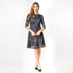 The Boat Neck Shirred Shoulder Fit & Flare Classic