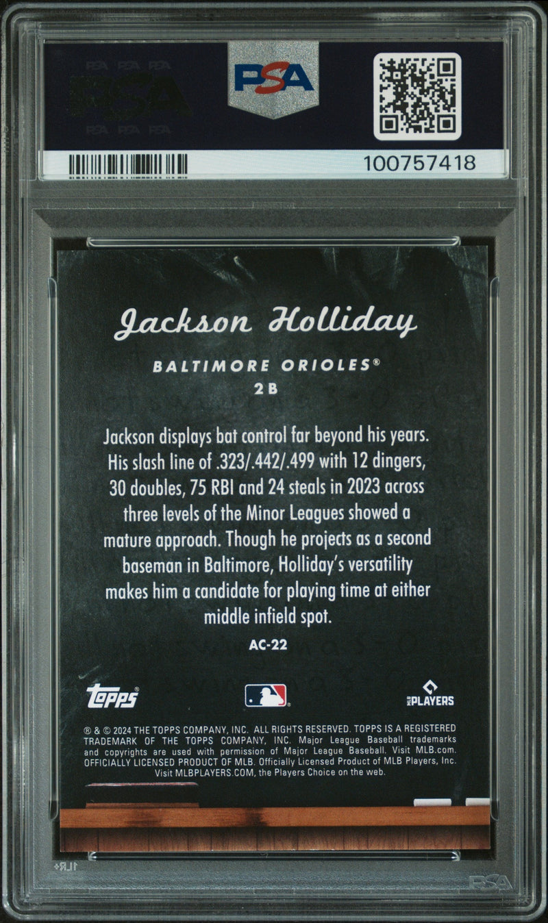 Graded 2024 Topps Update Jackson Holliday #AC22 All Class Rookie RC Baseball Card PSA 10 Gem Mint