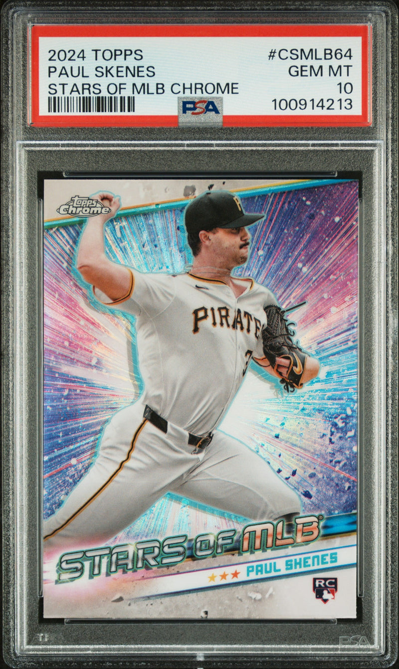 Graded 2024 Topps Paul Skenes #CSMLB64 Stars of MLB Chrome Rookie RC Baseball Card PSA 10 Gem Mint