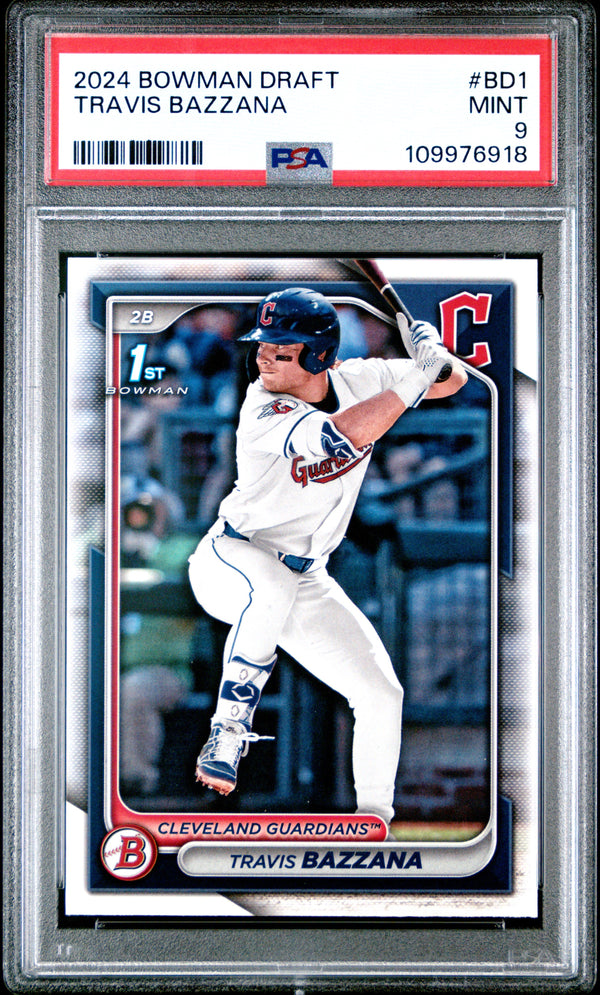 Graded 2024 Topps Bowman Draft Travis Bazzana #BD1 Rookie RC Baseball Card PSA 9 Mint