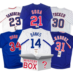 Autographed/Signed Chicago Baseball Jersey Mystery Box with PSA JSA or Beckett COA