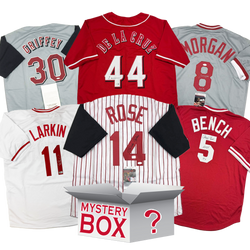 Autographed/Signed Cincinnati Baseball Jersey Mystery Box with PSA JSA or Beckett COA