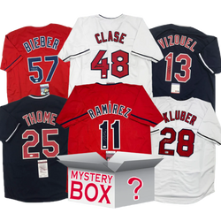 Autographed/Signed Cleveland Baseball Jersey Mystery Box with PSA JSA or Beckett COA