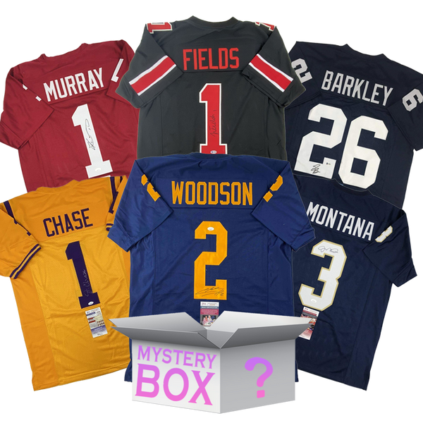 College Autographed/Signed Football Jersey Mystery Box with PSA JSA or Beckett COA