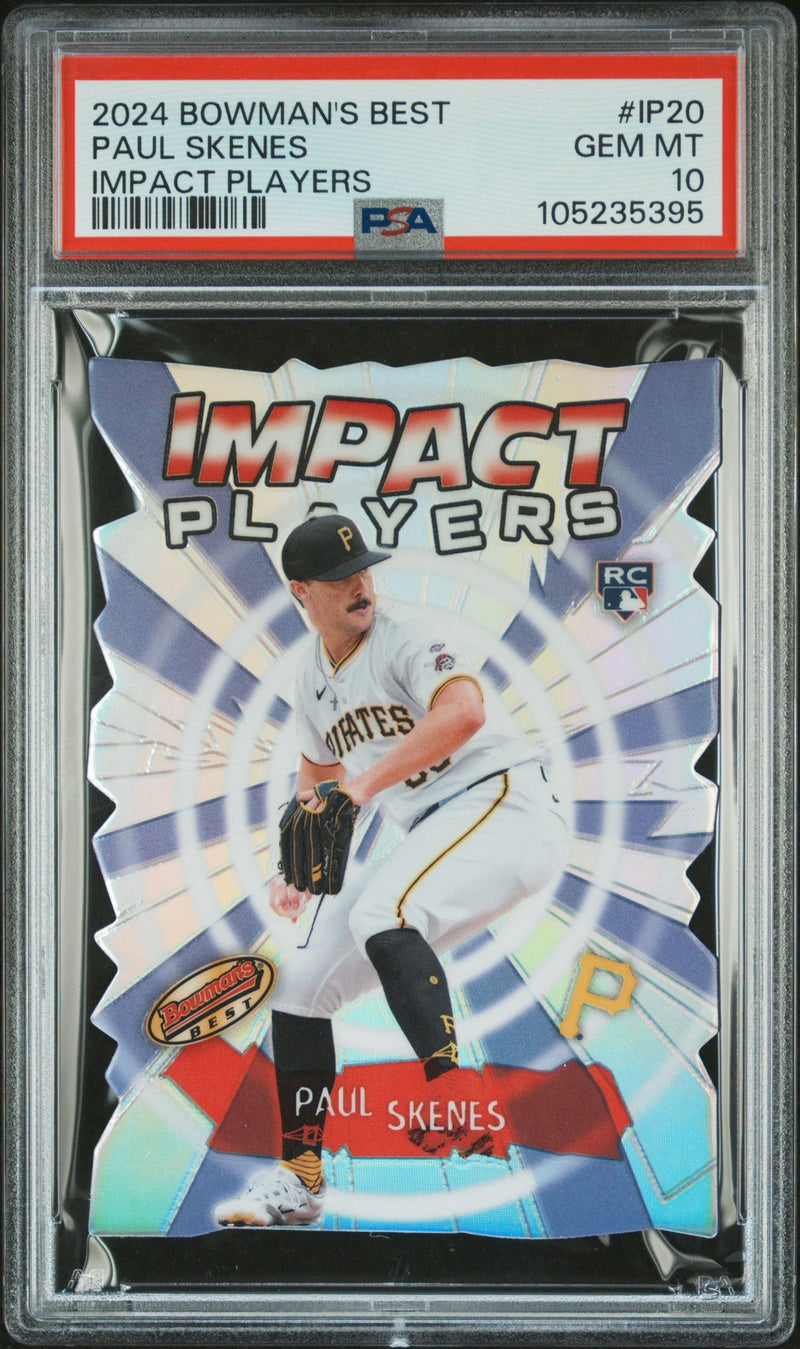 Graded 2024 Topps Bowmans Best Paul Skenes #IP20 Impact Players Rookie RC Baseball Card PSA 10 Gem Mint