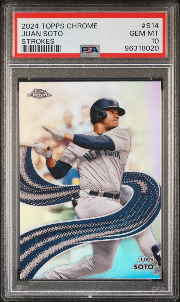 Graded 2024 Topps Chrome Juan Soto #S14 Strokes Baseball Card PSA 10 Gem Mint
