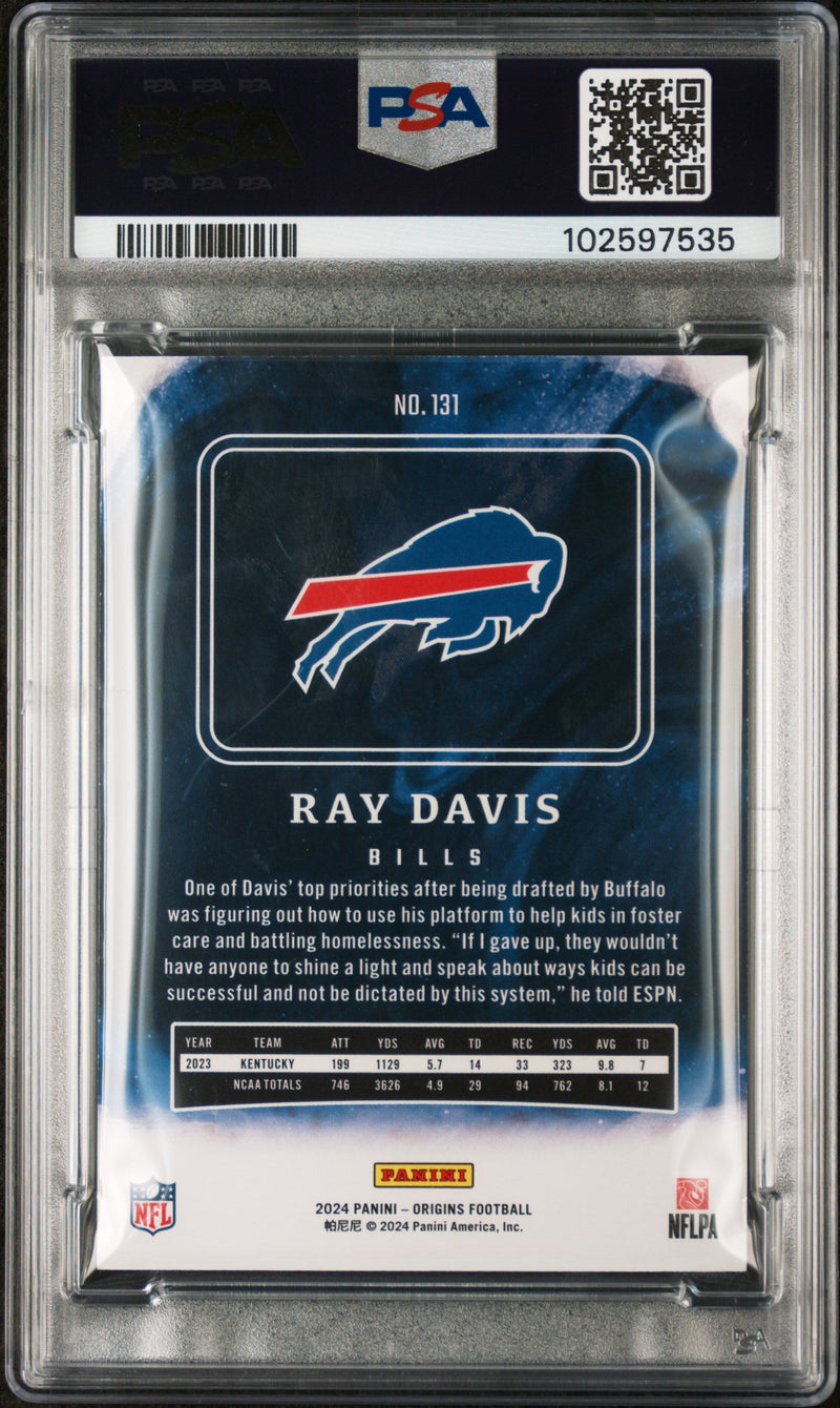 Graded 2024 Panini Origins Ray Davis #131 Rookie RC Football Card PSA 9 Mint
