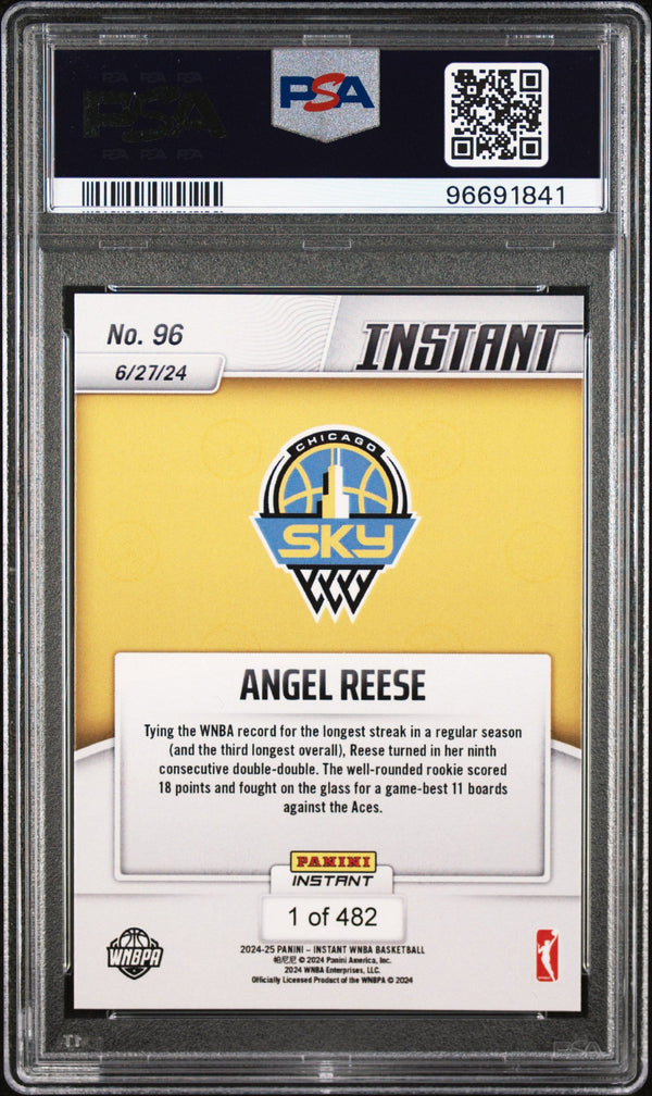 Graded 2024 Panini Instant WNBA Angel Reese #96 Rookie RC Basketball Card PSA 9 Mint