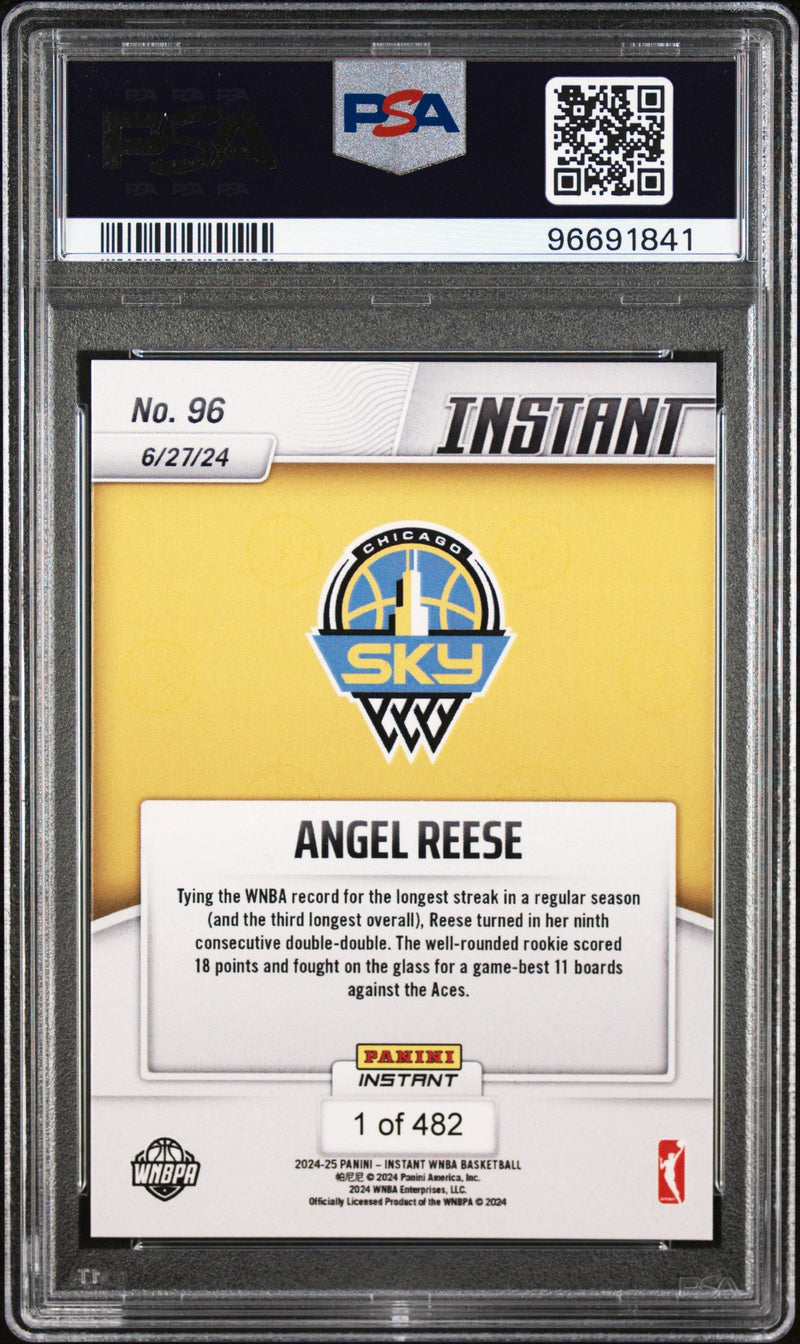 Graded 2024 Panini Instant WNBA Angel Reese #96 Rookie RC Basketball Card PSA 9 Mint