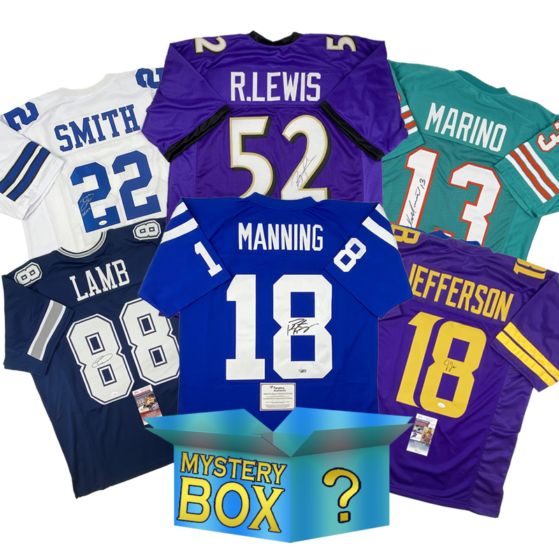 Autographed/Signed Football DIAMOND Series 3 Jersey Mystery Box with PSA JSA or Beckett COA