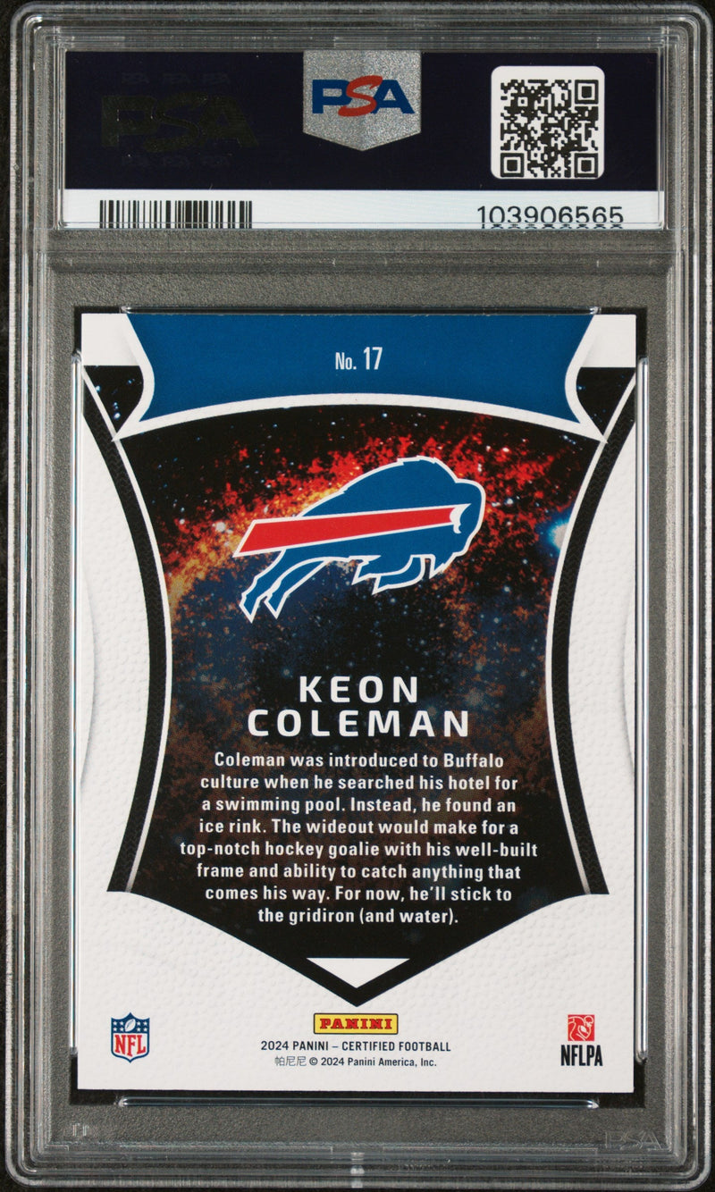 Graded 2024 Panini Certified Keon Coleman #17 Certified Rookies Rookie RC Football Card PSA 10 Gem Mint
