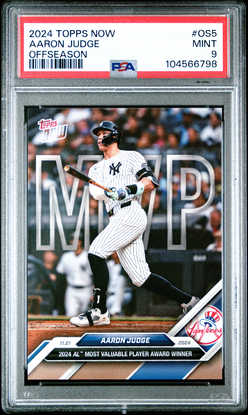Graded 2024 Topps Now Aaron Judge #OS5 Offseason Baseball Card PSA 9 Mint