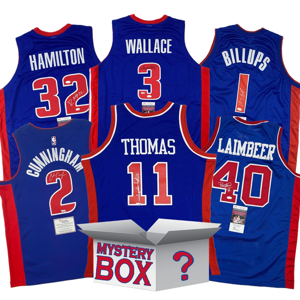 Autographed/Signed Detroit Basketball Jersey Mystery Box with PSA JSA or Beckett COA