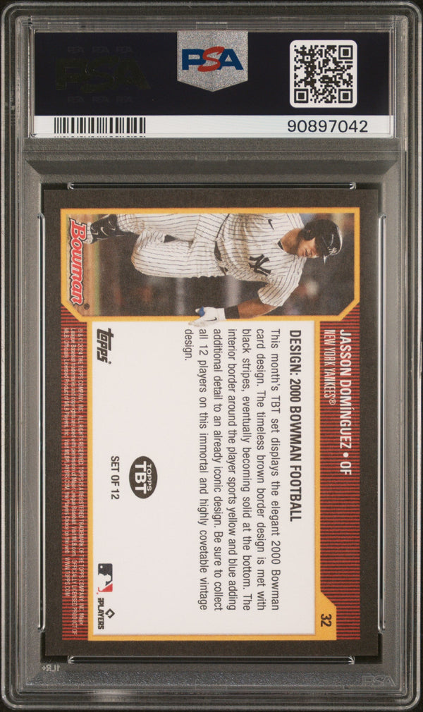 Graded 2024 Topps Jasson Dominguez #32 Throwback Thursday Rookie RC Baseball Card PSA 10 Gem Mint