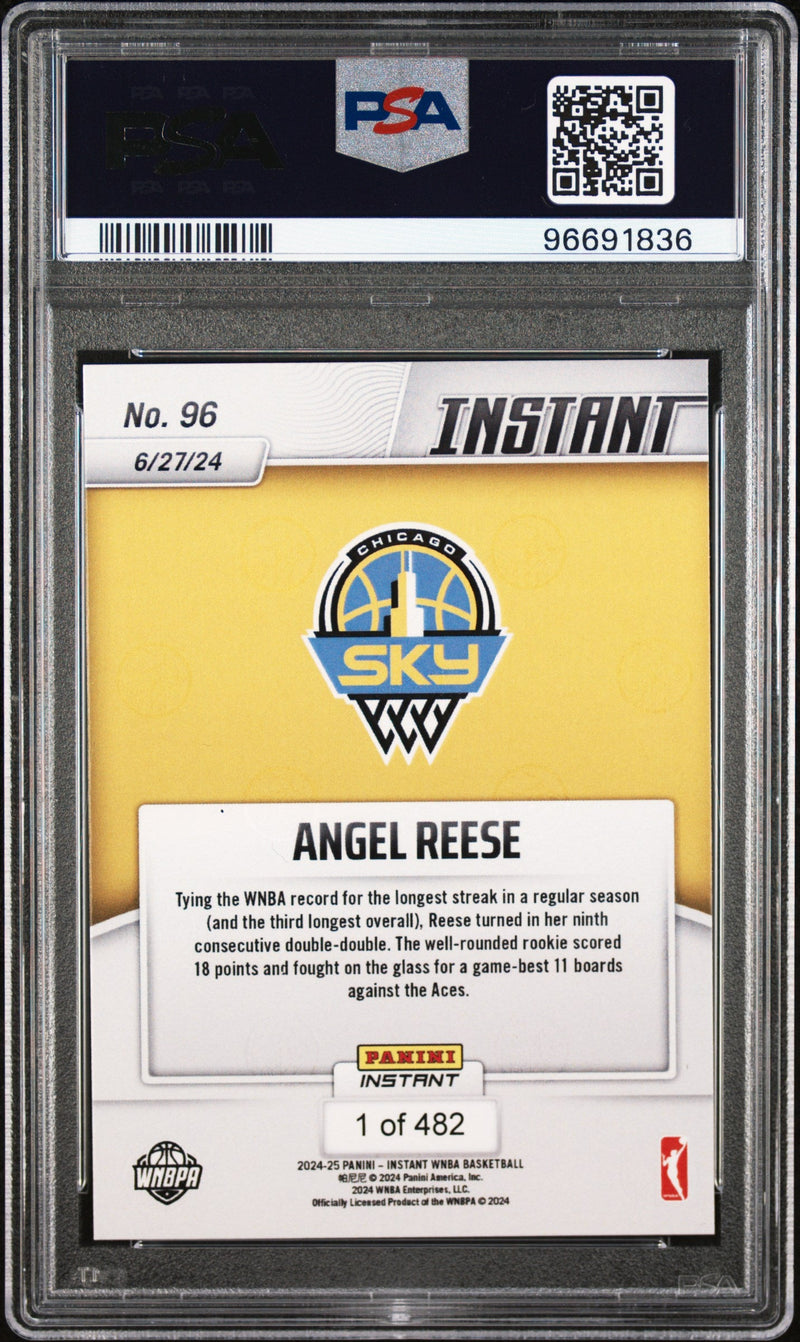 Graded 2024 Panini Instant WNBA Angel Reese #96 Rookie RC Basketball Card PSA 10 Gem Mint