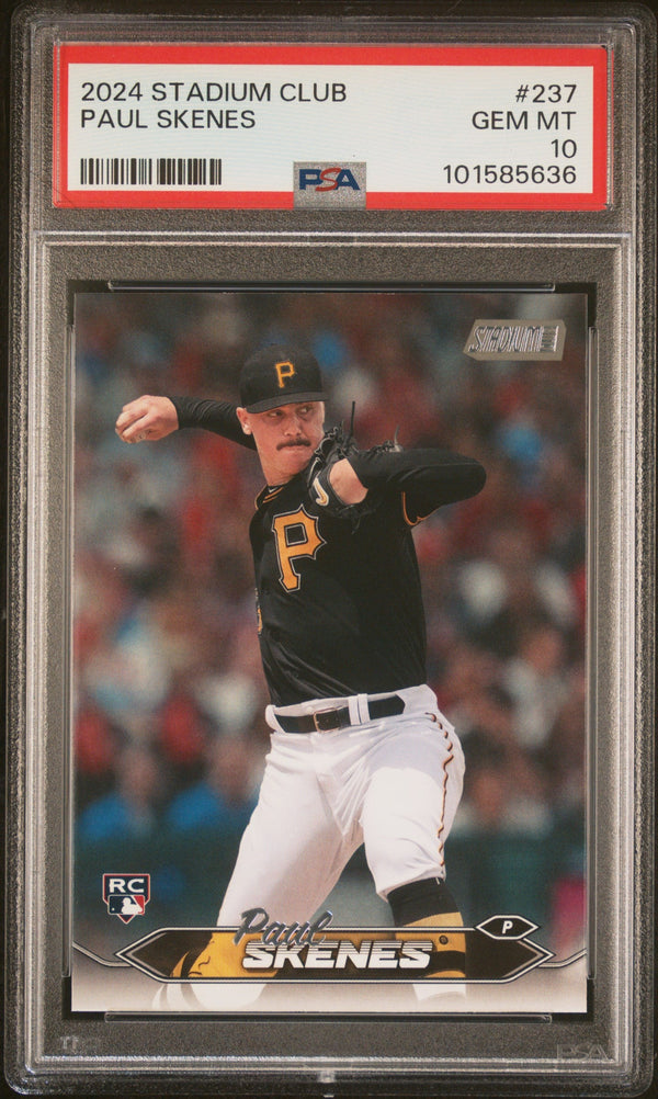 Graded 2024 Topps Stadium Club Paul Skenes #237 Rookie RC Baseball Card PSA 10 Gem Mint