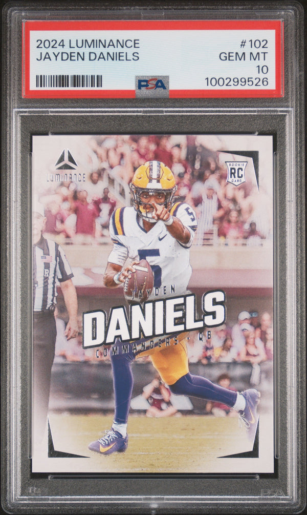 Graded 2024 Panini Luminance Jayden Daniels #102 Rookie RC Football Card PSA 10 Gem Mint