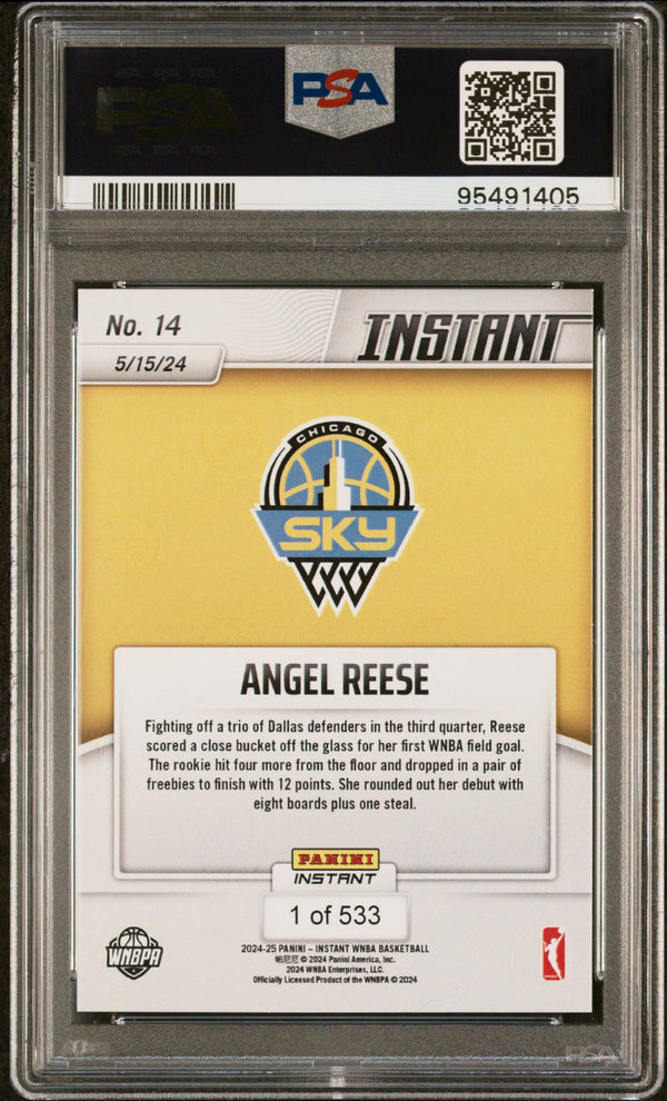 Graded 2024 Panini Instant WNBA Angel Reese #14 Rookie RC Basketball Card PSA 7 Near Mint