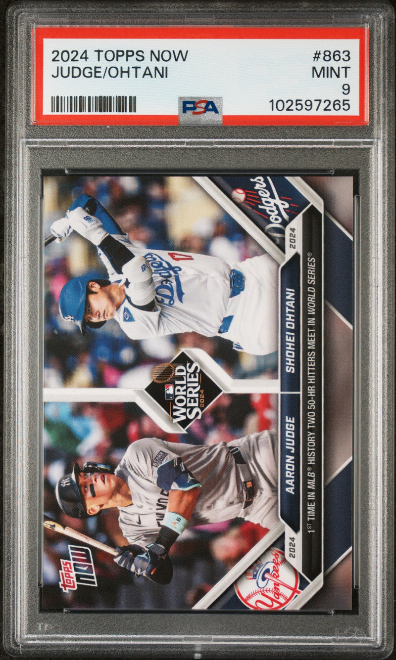 Graded 2024 Topps Now Aaron Judge/Shohei Ohtani #863 Baseball Card PSA 9 Mint