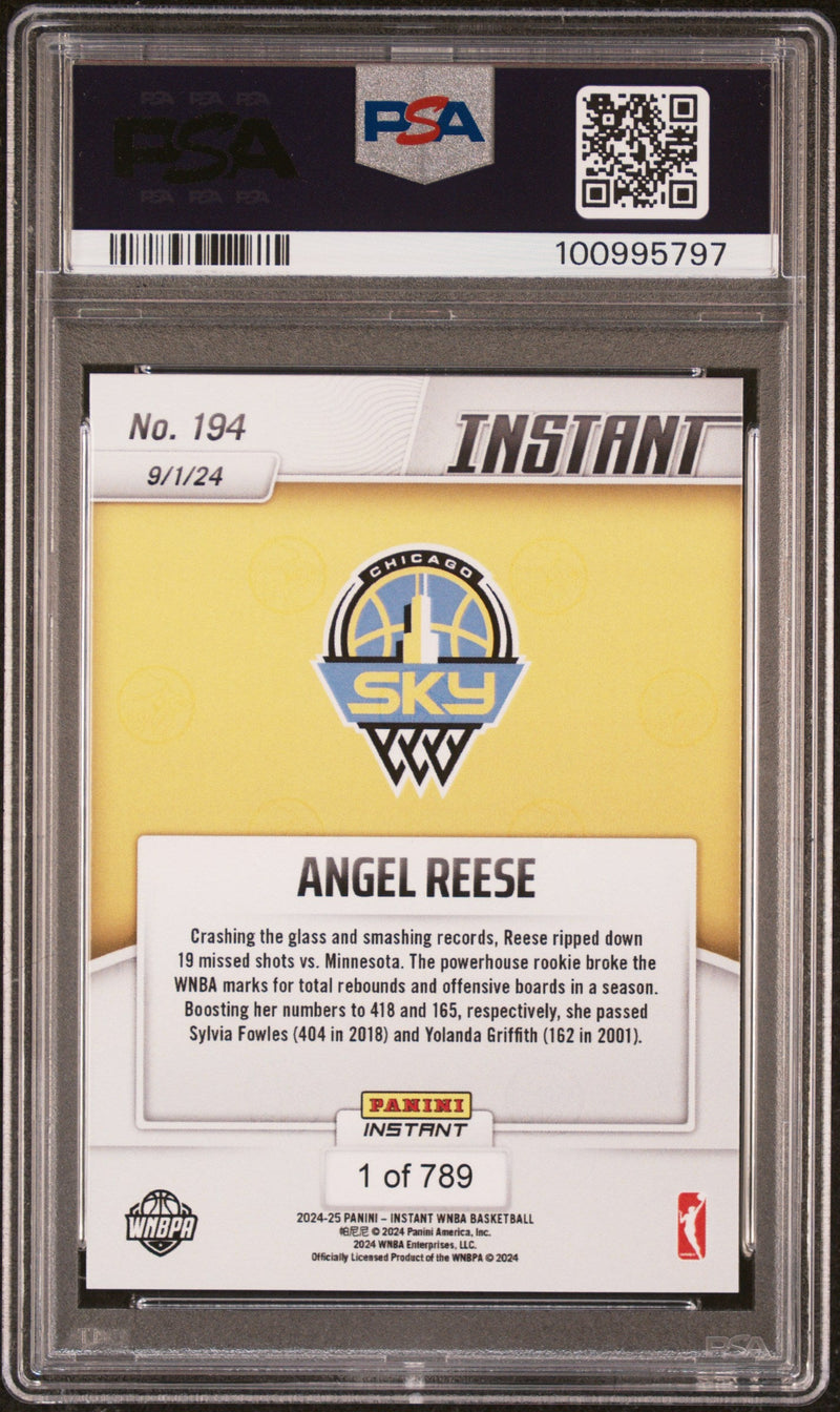 Graded 2024 Panini Instant WNBA Angel Reese #194 Rookie RC Basketball Card PSA 9 Mint